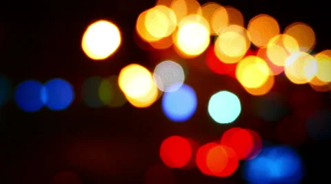 Defocused night traffic light Stock Footage 50676667
