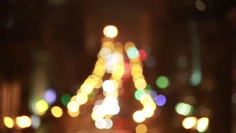 Defocused night traffic lights. Abstract Christmas background Stock Footage 78770657