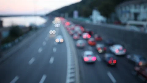 Defocused night traffic lights abstract background Stock Footage 87636635