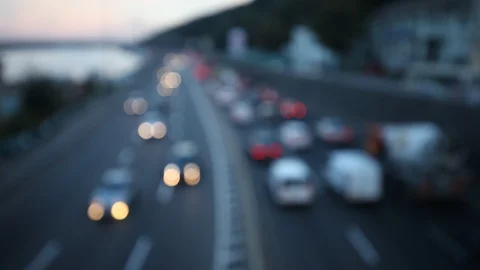 Defocused night traffic lights abstract background Stock Footage 87637859