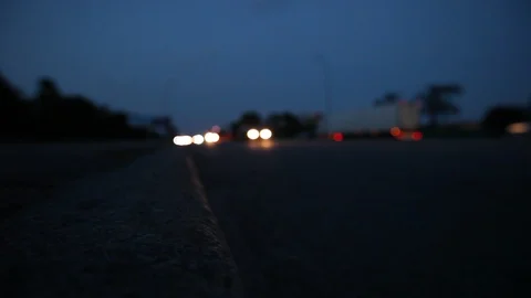 Defocused night traffic lights abstract background Stock Footage 87637972