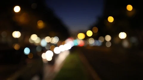 Defocused night traffic lights abstract background Stock Footage 87649119