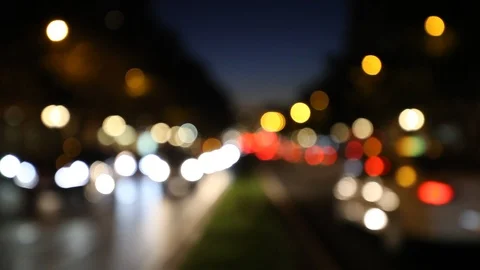 Defocused night traffic lights abstract background Stock Footage 87650144