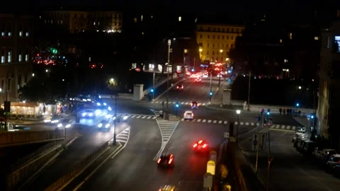 Defocused night traffic lights abstract video Stock Footage 167662660
