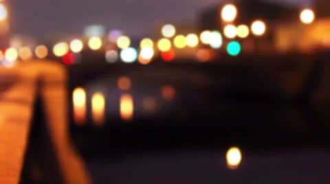 Defocused night traffic lights Stock Footage 26153190