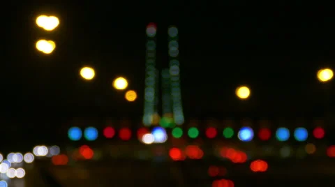 Defocused Night Traffic Lights Stock Footage 41737502