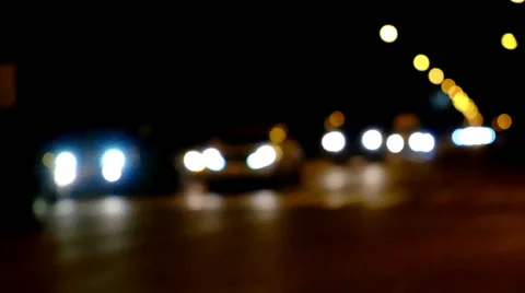 Defocused night traffic lights Stock Footage 47990649