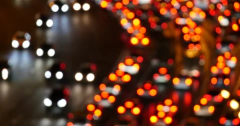 Defocused night traffic lights Stock Footage 61732315