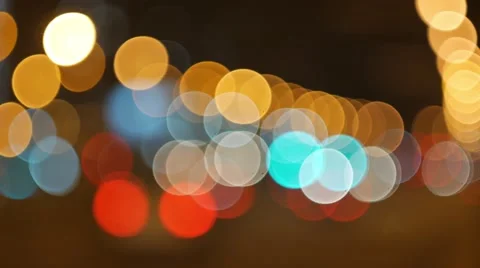 Defocused night traffic lights Stock Footage 68000394