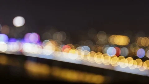 Defocused Night Traffic Lights. Stock Footage 71269173