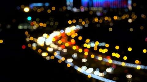 Defocused night traffic lights Stock Footage 75531271