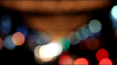 Defocused night traffic lights Video stock 80024076