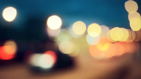 Defocused night traffic lights Stock Footage 106851594