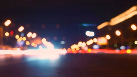 Defocused night traffic lights, time lapse Stock Footage 67206309