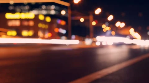 Defocused night traffic lights, time lapse Stock Footage 67207272