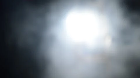 .defocused . Not focus. White smoke that fully frames the dark night atmosphere. Stock Footage 296930019