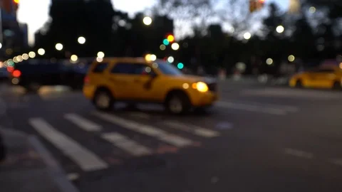 Defocused NYC Traffic Background Stock Footage 123356468