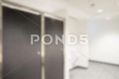 Defocused office washroom or bathroom cubicles Stock Photos