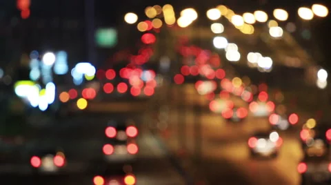 Defocused or blur bokeh night traffic lights. Stock Footage 45591155