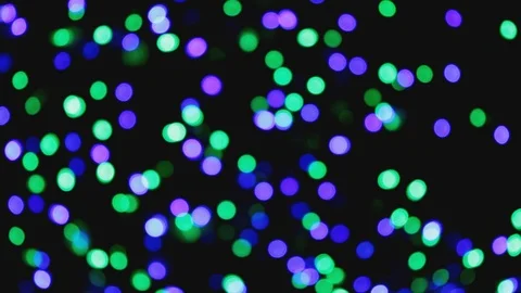 Defocused or blurred round lights, circles on full black screen Stock Footage 96837448