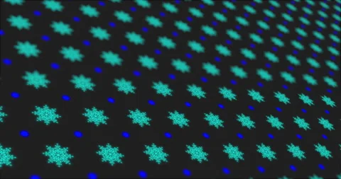 Defocused pattern background with neon animated snowflakes and circles. 動画素材 155501871
