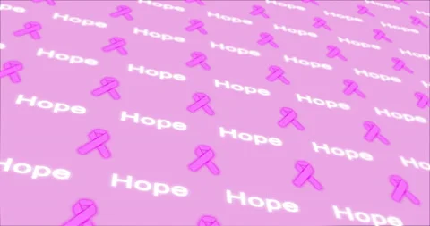 Defocused pattern background with text HOPE and pink ribbon Stock Footage 155687383