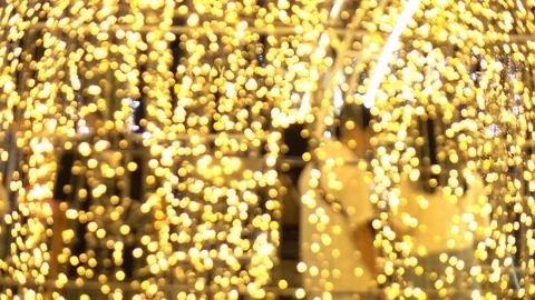 Defocused of people inside tunnel of light decoration Video stock 119506744