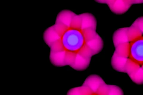 Defocused of photo bokeh blurred circle light from colorful neon lighting bulb Stockfoto's