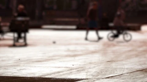 Defocused playground sunset Stock Footage 87185316