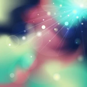 Defocused rays lights bokeh abstract vector banner Stock Illustration