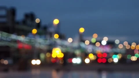 Defocused road traffic lights Stock Footage 49079471