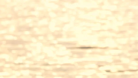 Defocused shot of small ripple wave in sea, shiny sparkling sunlight reflecti Stock Footage 130585379