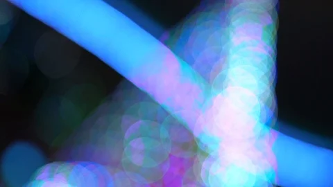Defocused sparkling christmas tree of smooth bright multicolor bokeh lights Vídeo Stock 99148945