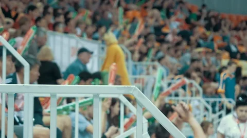 Defocused spectators in the stands 스톡 동영상 108620732