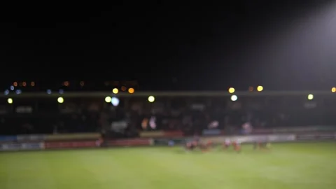 Defocused Stadium Lights at Night with Bokeh Background. Stock Footage 322007164