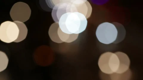 Defocused traffic lights close-up at night freeway Stock Footage 39327186