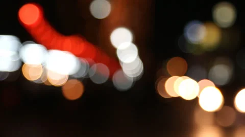 Defocused traffic lights moving Stock Footage 34680121