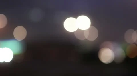 Defocused traffic lights at night Stock Footage 10315014