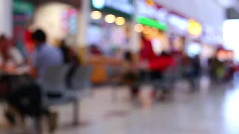 Defocused, unrecognisable people wearing facemasks eating fast-food Stock Footage 155297301