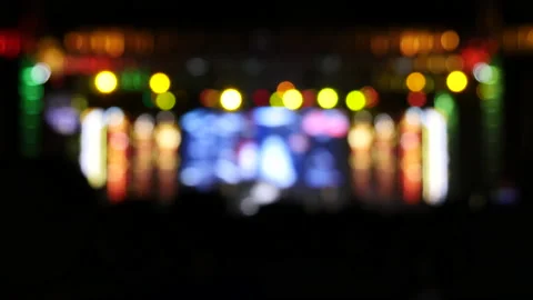 Defocused view of The audience cheered, rock music, pop music Stockbeeldmateriaal 195935775