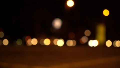 Defocused view of city traffic at night in Berlin Stock Footage 123407344