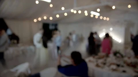Defocused view of great wedding party. Stock Footage 166703888