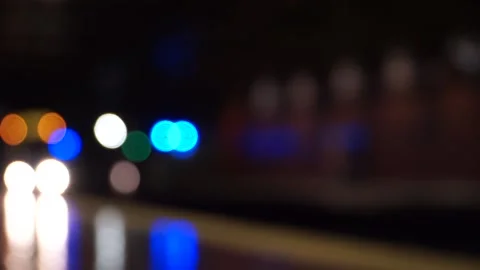 Defocused view of a metro passing by the station Video stock 205046165
