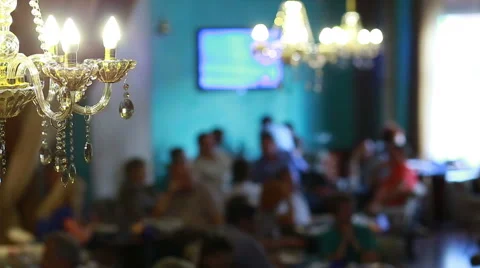 Defocused View Of Restaurant Stock Footage 65499338