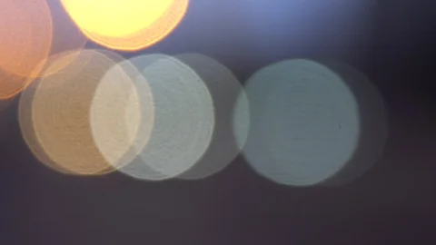 Defocused yellow circles light effects, abstract blurred motion boche particles Stock Footage 93398797