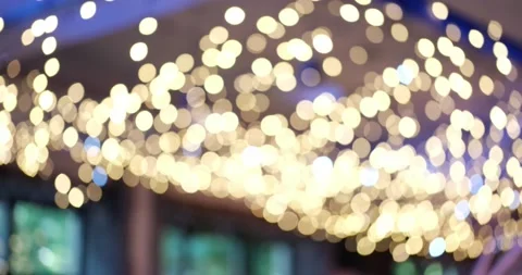 Defocused yellow lights. Bright lights close-up. Stock Footage 232026596