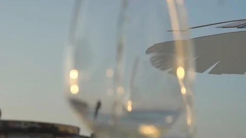Defocusing, glasses with white wine close-up. Stock Footage 123584434