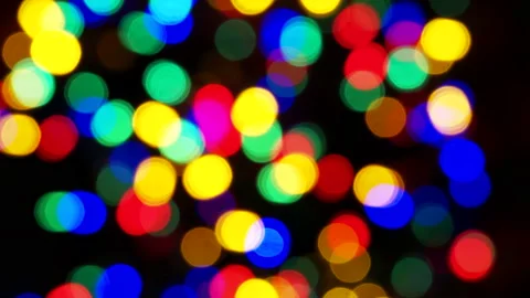 Defocussed Blinking Christmas Tree Lights Video stock 228746778