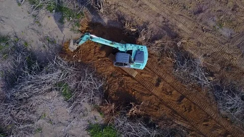 Deforestation aerial view Stock Footage 77375974