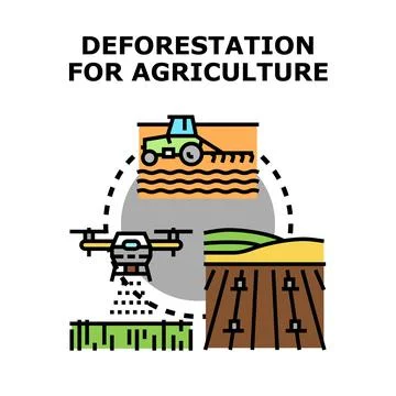Deforestation for agriculture icon vector concept Stock Illustration